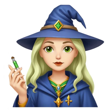 female wizard smoking weed sticker