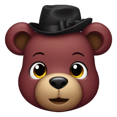 maroon teddy bear with black bow sticker