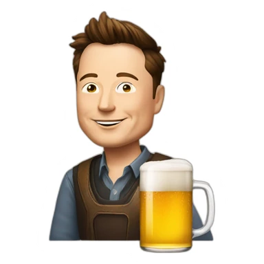 Elon musk avec une bière sticker