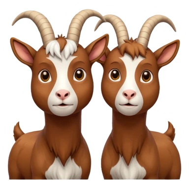 Two goats staring at each other one is anxious one is a chill guy sticker