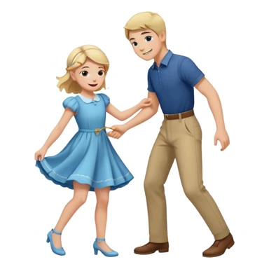 Boy getting whipped by girl and boy looks happy. Boy is also bent over sticker