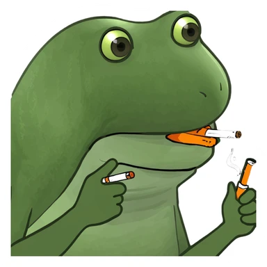 Frog smoking crack sticker
