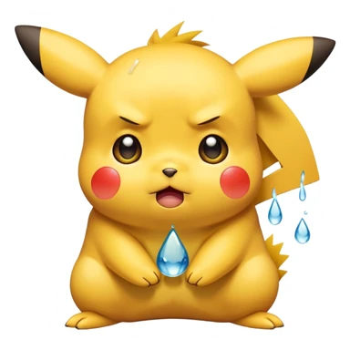 sad crying Pikachu with tears sticker