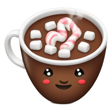 Hot chocolate with marshmallows Christmas themed  sticker