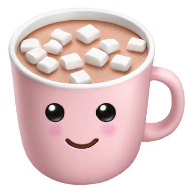 Light Pink mug of hot chocolate with marshmallows  sticker