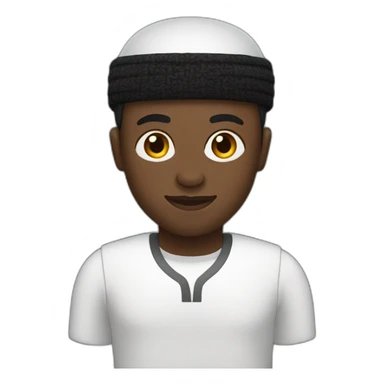 Black man wearing a kufi sticker