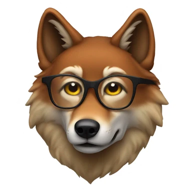 A red wolf with glasses sticker