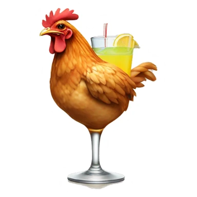 Chicken drinking Cocktail  sticker