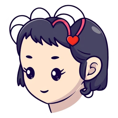 cute red heart-shaped hair clip sticker