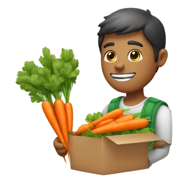 guy gifting carrots bouquet insteasd of flowers sticker