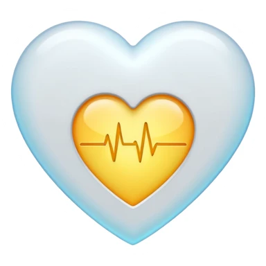 white heart with a pulse, Discord emoji style, simple and bold sticker