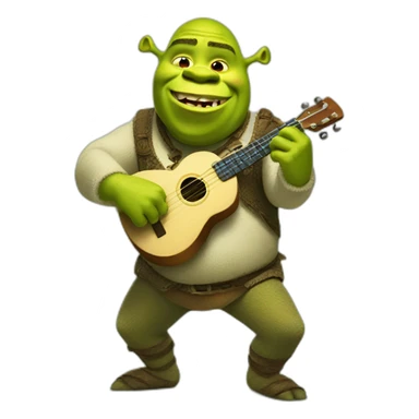 Shrek playing ukulele sticker