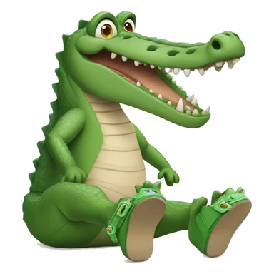 crocodile wearing crocs shoes sticker