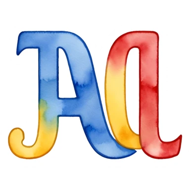 Realistic, watercolor, month January title  sticker