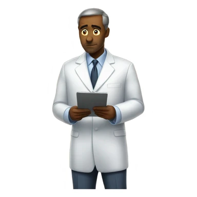 Nervous boss in food warehouse regarding metrics sticker