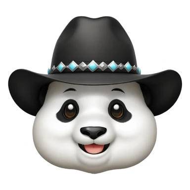 A panda head whit cowboy hat sticker