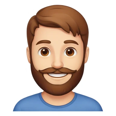 calvo con barba marron, sonrie sticker