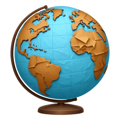 Papier-Mâché Globe with paper sticker