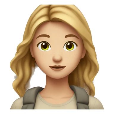 Create a girl with light brown hair, green eyes, fair skin, in an autumn atmosphere sticker