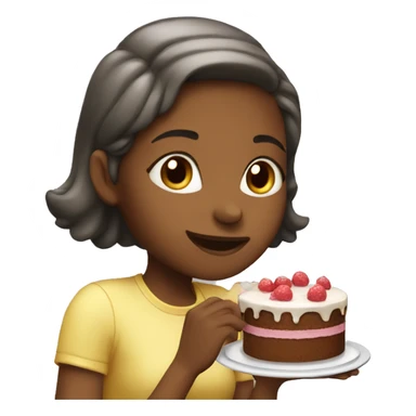 Girl eating cake sticker