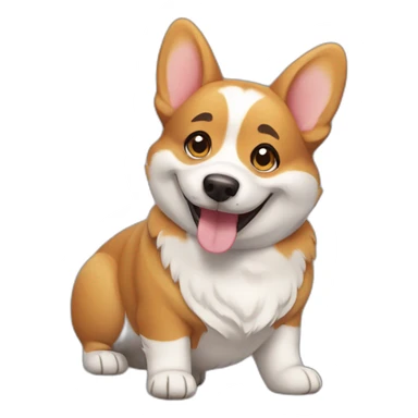 happy corgi sticker