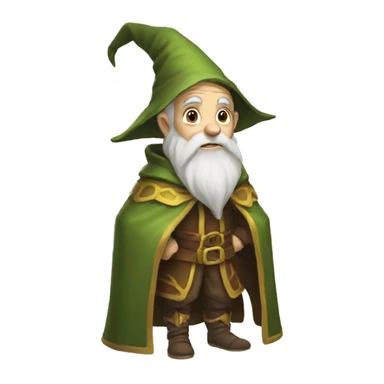 Old wizard half elf sticker