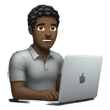 white man with black hair on his laptop sticker
