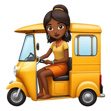 Indian Girl in a tuk tuk sticker