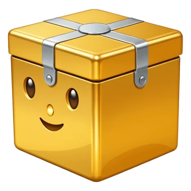 Clean Gold box direct frontal view sticker