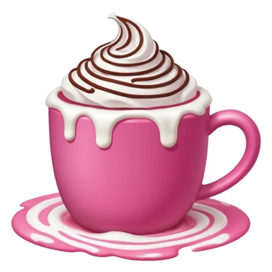 Cioccolata calda rosa aesthetic senza faccia sticker