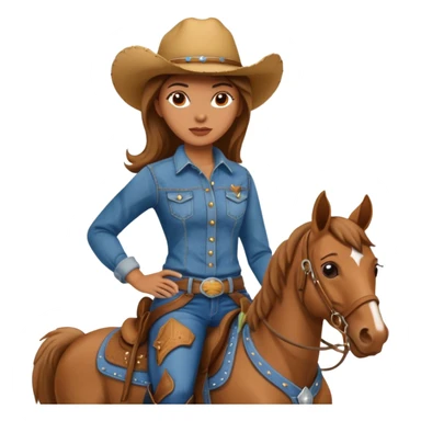 covboy on the horse woman  sticker