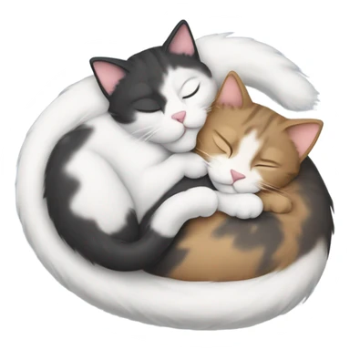 Two cats sleeping  sticker