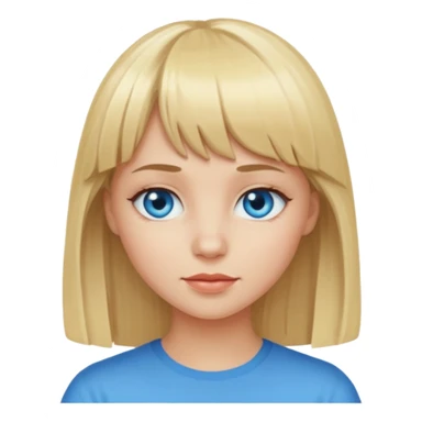 Blonde girl with bangs and blue eyes sticker