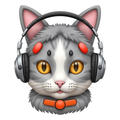 Kulaklıklı kedi sticker