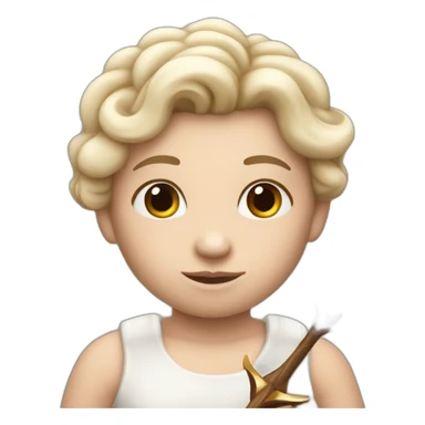 white skin cupid with arrow sticker