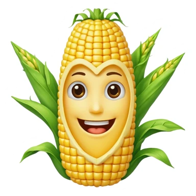 Cob of corn with a face eating a cob of corn with a face sticker