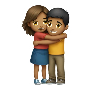 A girl and a boy hugging  sticker
