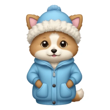 pet in winter outfit sticker