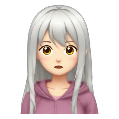 tsundere pouting anime girl sticker