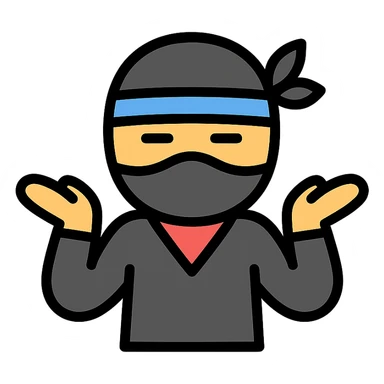 shrugging ninja sticker