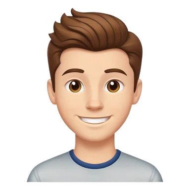 Menino branco com cabelos castanhos  com topete sorrindo sticker