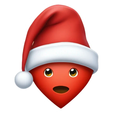 red heart wearing a Santa hat sticker