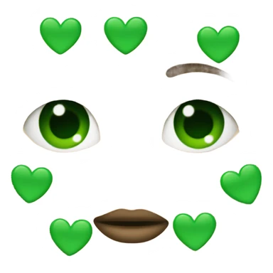 Face with green hearts sticker