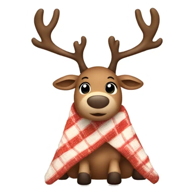 reindeer with a blanket and candy sticker