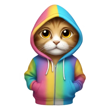 Cat wearing hoodie sticker