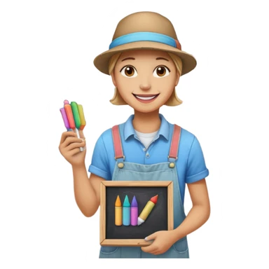 Chalk Drawer + sidewalk board, Street Artists. sticker