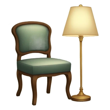 a chair with a lamp attached to the top sticker