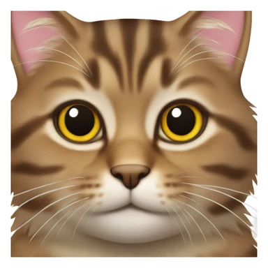 Fluffy brown tabby cat sticker