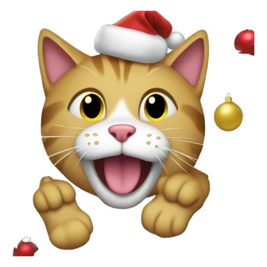 Cat stuck in christmas tree laughing sticker