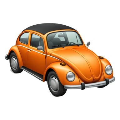 Orange Volkswagen Beetle car  sticker